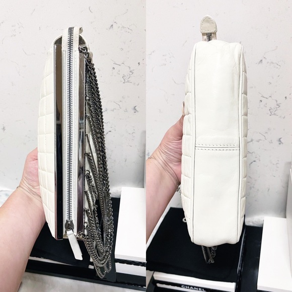 Authentic CHANEL 🦄🦄 Limited Edition RARE Multi Chain White Bag / Clutch - Picture 12 of 16